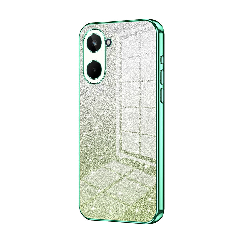 Realme 10 Pro 5G Glitter Powder Electroplated Gradient Phone Case – Fashionable & Luxurious with Anti-Fingerprint Coating, Shock-Absorption, and Lens Protection