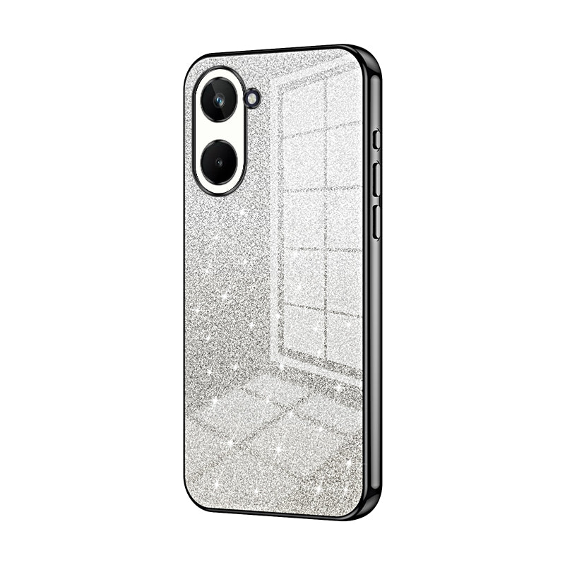 Realme 10 Pro 5G Glitter Powder Electroplated Gradient Phone Case – Fashionable & Luxurious with Anti-Fingerprint Coating, Shock-Absorption, and Lens Protection