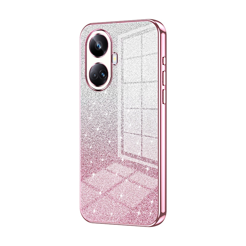 Realme 10 Pro+ Glitter Powder Electroplated Gradient Phone Case – Fashionable & Luxurious with Anti-Fingerprint Coating, Shock-Absorption, and Lens Protection