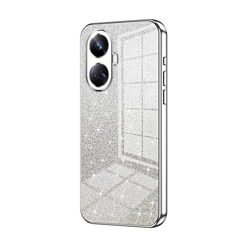 Realme 10 Pro+ Glitter Powder Electroplated Gradient Phone Case – Fashionable & Luxurious with Anti-Fingerprint Coating, Shock-Absorption, and Lens Protection