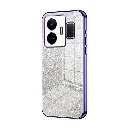 Realme GT3 Glitter Powder Electroplated Gradient Phone Case – Fashionable & Luxurious with Anti-Fingerprint Coating, Shock-Absorption, and Lens Protection
