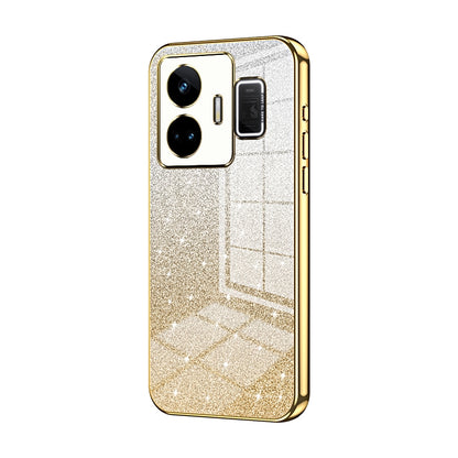 Realme GT3 Glitter Powder Electroplated Gradient Phone Case – Fashionable & Luxurious with Anti-Fingerprint Coating, Shock-Absorption, and Lens Protection