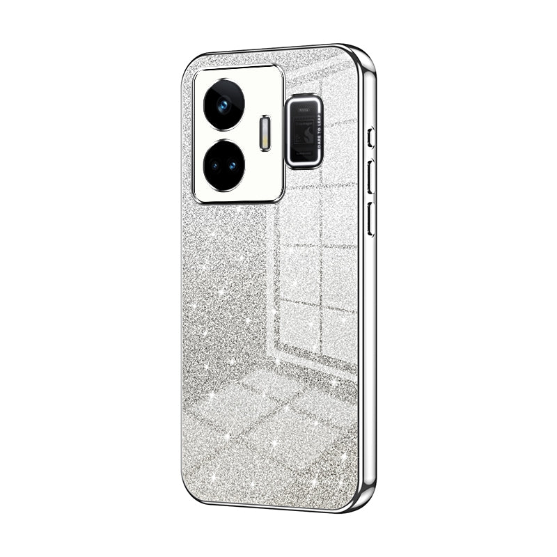 Realme GT3 Glitter Powder Electroplated Gradient Phone Case – Fashionable & Luxurious with Anti-Fingerprint Coating, Shock-Absorption, and Lens Protection