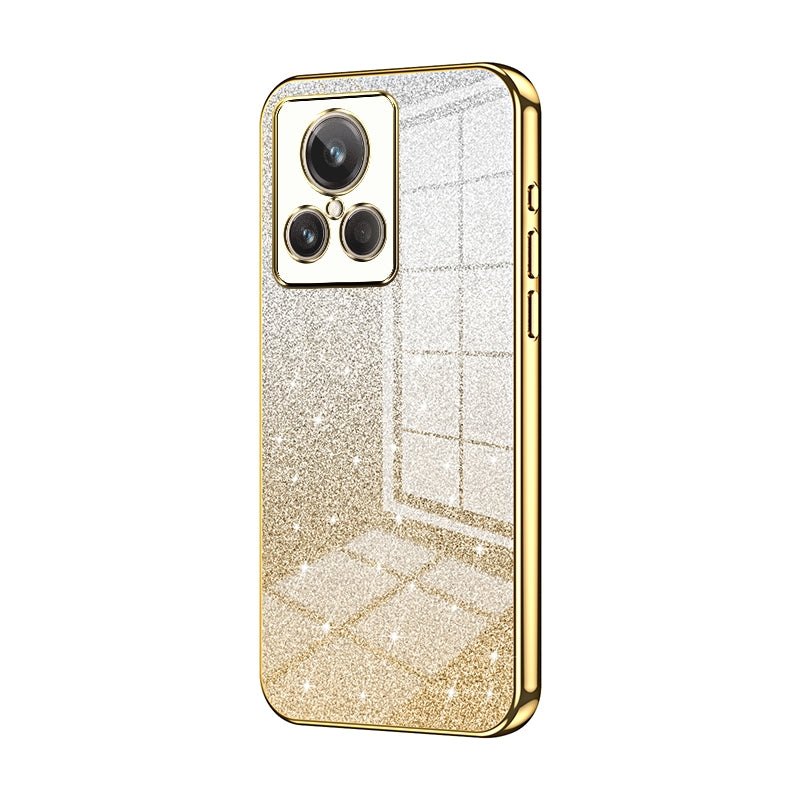 Realme GT2 Explorer Master Glitter Powder Electroplated Gradient Phone Case – Fashionable & Luxurious with Anti-Fingerprint Coating, Shock-Absorption, and Lens Protection