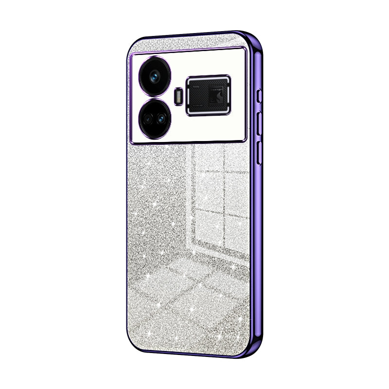 Realme GT5 Glitter Powder Electroplated Gradient Phone Case – Fashionable & Luxurious with Anti-Fingerprint Coating, Shock-Absorption, and Lens Protection