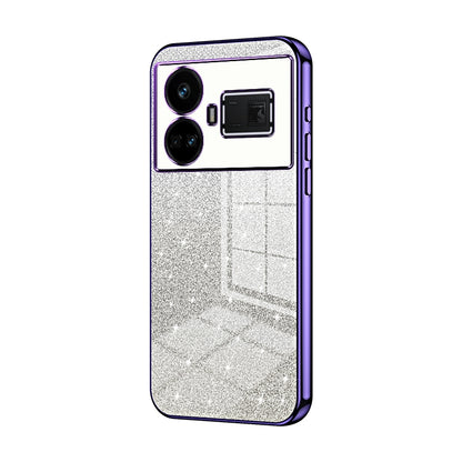 Realme GT5 Glitter Powder Electroplated Gradient Phone Case – Fashionable & Luxurious with Anti-Fingerprint Coating, Shock-Absorption, and Lens Protection