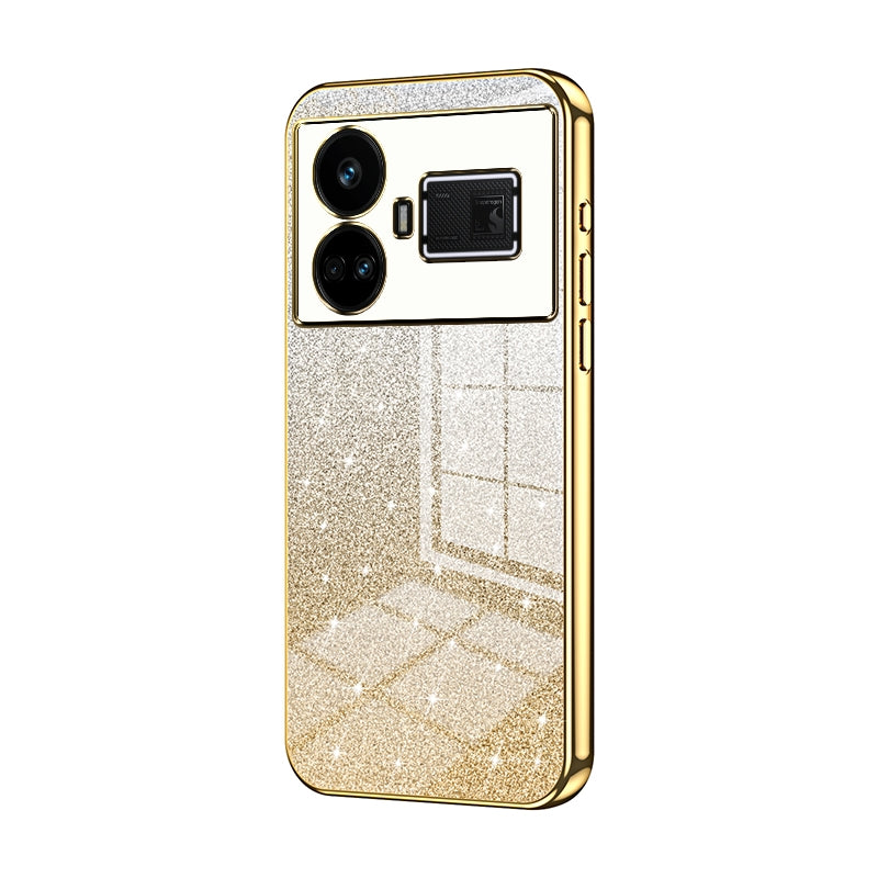 Realme GT5 Glitter Powder Electroplated Gradient Phone Case – Fashionable & Luxurious with Anti-Fingerprint Coating, Shock-Absorption, and Lens Protection