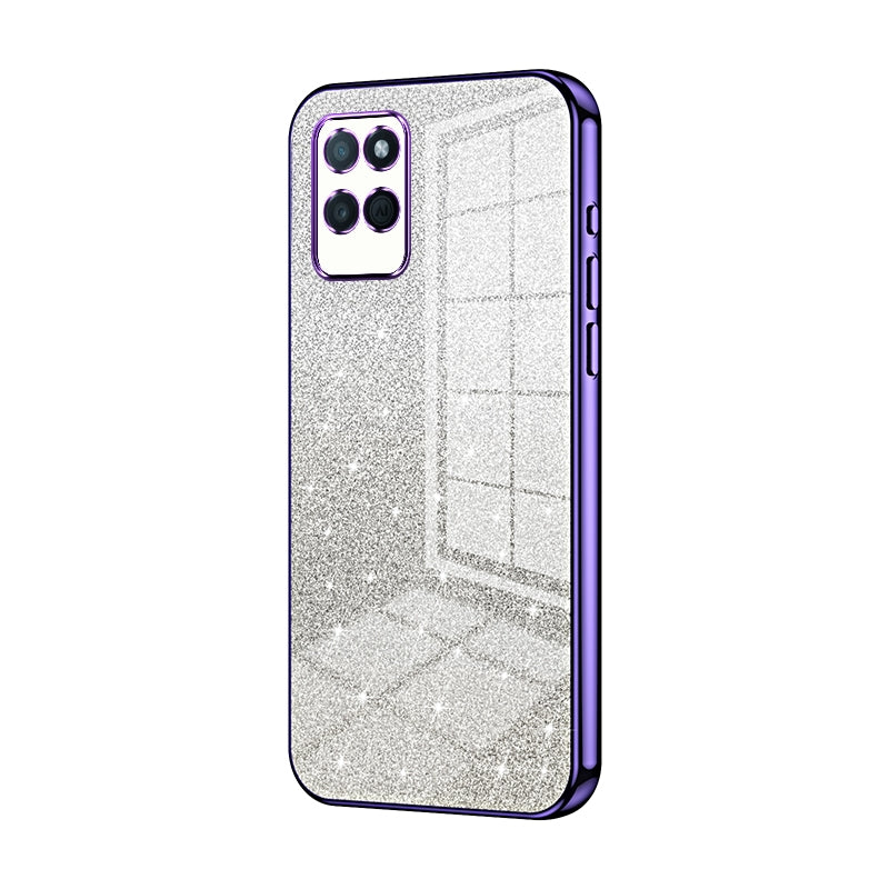 Realme V11 Glitter Powder Electroplated Gradient Phone Case – Fashionable & Luxurious with Anti-Fingerprint Coating, Shock-Absorption, and Lens Protection