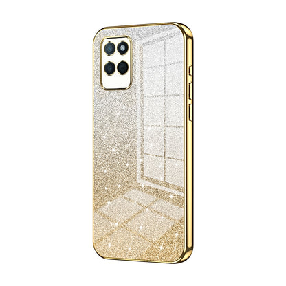 Realme V11 Glitter Powder Electroplated Gradient Phone Case – Fashionable & Luxurious with Anti-Fingerprint Coating, Shock-Absorption, and Lens Protection