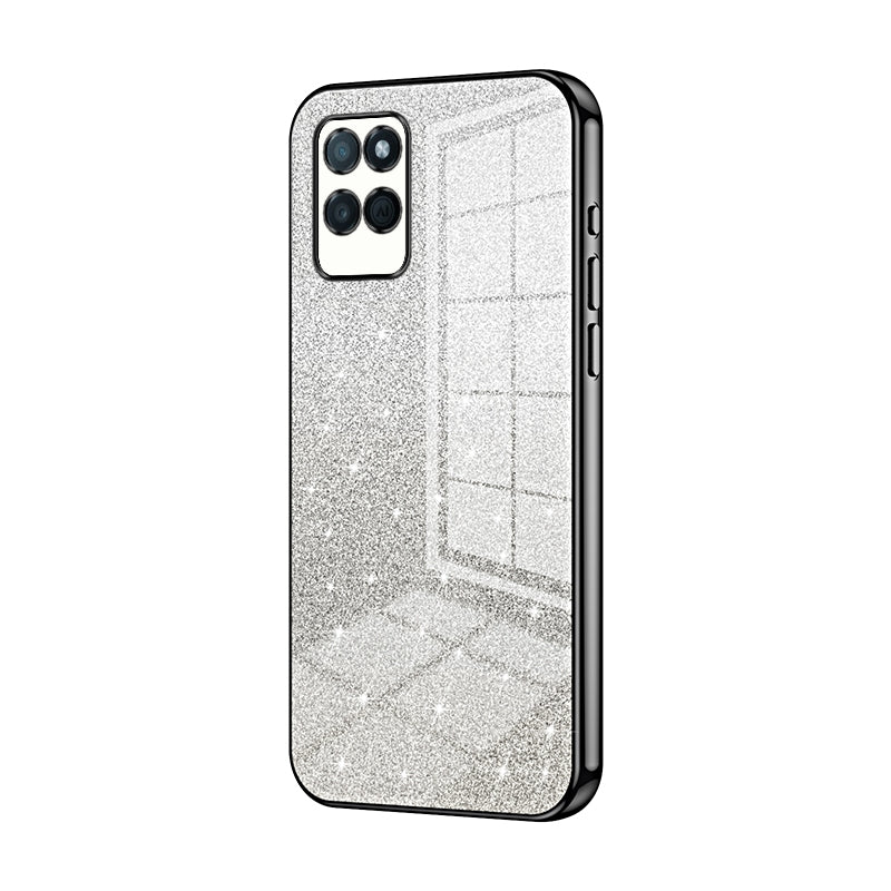 Realme V11s 5G Glitter Powder Electroplated Gradient Phone Case – Fashionable & Luxurious with Anti-Fingerprint Coating, Shock-Absorption, and Lens Protection