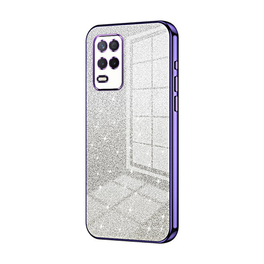Realme V13 5G Glitter Powder Electroplated Gradient Phone Case – Fashionable & Luxurious with Anti-Fingerprint Coating, Shock-Absorption, and Lens Protection