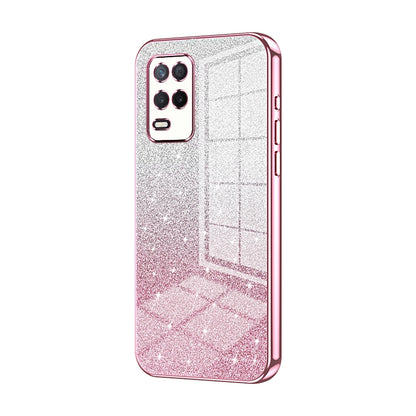 Realme V13 5G Glitter Powder Electroplated Gradient Phone Case – Fashionable & Luxurious with Anti-Fingerprint Coating, Shock-Absorption, and Lens Protection