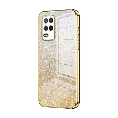 Realme V13 5G Glitter Powder Electroplated Gradient Phone Case – Fashionable & Luxurious with Anti-Fingerprint Coating, Shock-Absorption, and Lens Protection