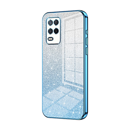 Realme Q3i 5G Glitter Powder Electroplated Gradient Phone Case – Fashionable & Luxurious with Anti-Fingerprint Coating, Shock-Absorption, and Lens Protection