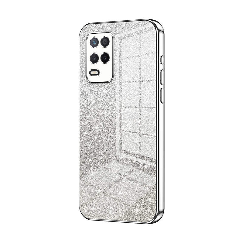 Realme V13 5G Glitter Powder Electroplated Gradient Phone Case – Fashionable & Luxurious with Anti-Fingerprint Coating, Shock-Absorption, and Lens Protection