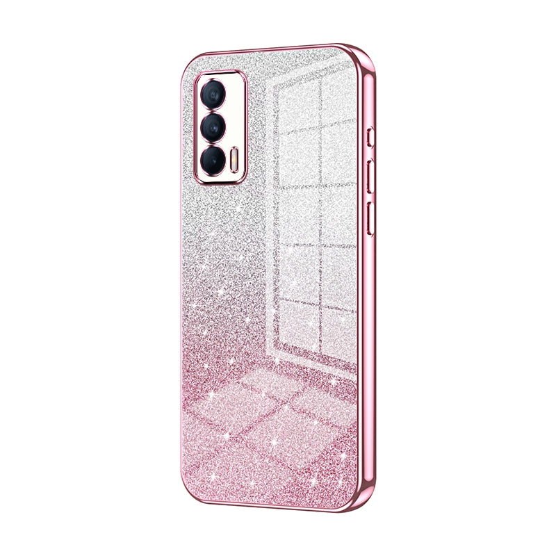 Realme V15 Glitter Powder Electroplated Gradient Phone Case – Fashionable & Luxurious with Anti-Fingerprint Coating, Shock-Absorption, and Lens Protection