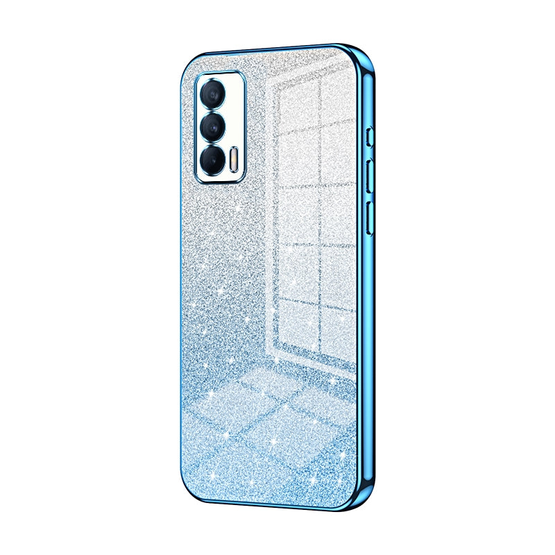 Realme V15 Glitter Powder Electroplated Gradient Phone Case – Fashionable & Luxurious with Anti-Fingerprint Coating, Shock-Absorption, and Lens Protection