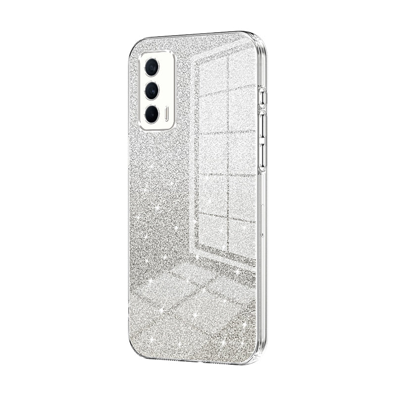 Realme V15 Glitter Powder Electroplated Gradient Phone Case – Fashionable & Luxurious with Anti-Fingerprint Coating, Shock-Absorption, and Lens Protection