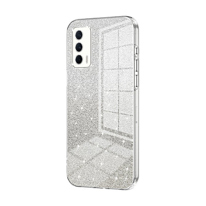 Realme V15 Glitter Powder Electroplated Gradient Phone Case – Fashionable & Luxurious with Anti-Fingerprint Coating, Shock-Absorption, and Lens Protection