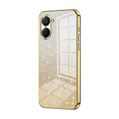 Realme V20 Glitter Powder Electroplated Gradient Phone Case – Fashionable & Luxurious with Anti-Fingerprint Coating, Shock-Absorption, and Lens Protection