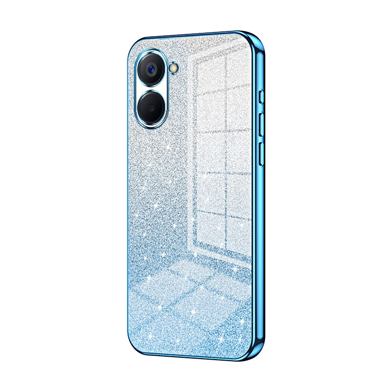 Realme V20 Glitter Powder Electroplated Gradient Phone Case – Fashionable & Luxurious with Anti-Fingerprint Coating, Shock-Absorption, and Lens Protection