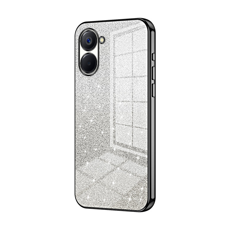 Realme V20 Glitter Powder Electroplated Gradient Phone Case – Fashionable & Luxurious with Anti-Fingerprint Coating, Shock-Absorption, and Lens Protection
