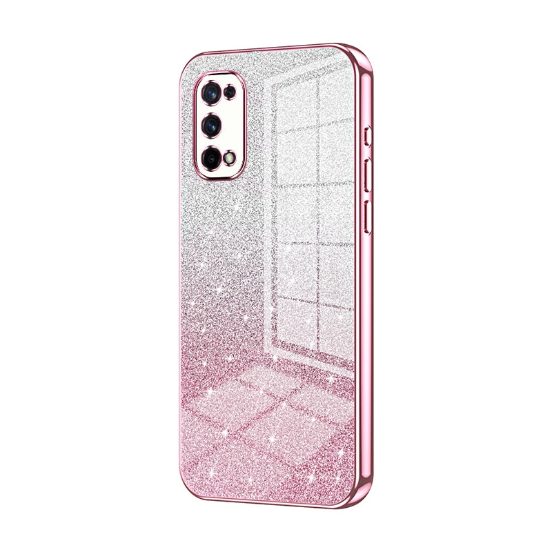 Realme X7 Glitter Powder Electroplated Gradient Phone Case – Fashionable & Luxurious with Anti-Fingerprint Coating, Shock-Absorption, and Lens Protection