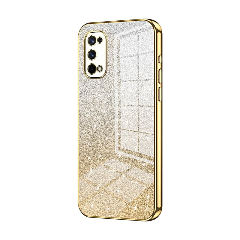 Realme X7 Glitter Powder Electroplated Gradient Phone Case – Fashionable & Luxurious with Anti-Fingerprint Coating, Shock-Absorption, and Lens Protection