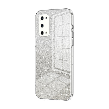Realme X7 Pro Glitter Powder Electroplated Gradient Phone Case – Fashionable & Luxurious with Anti-Fingerprint Coating, Shock-Absorption, and Lens Protection