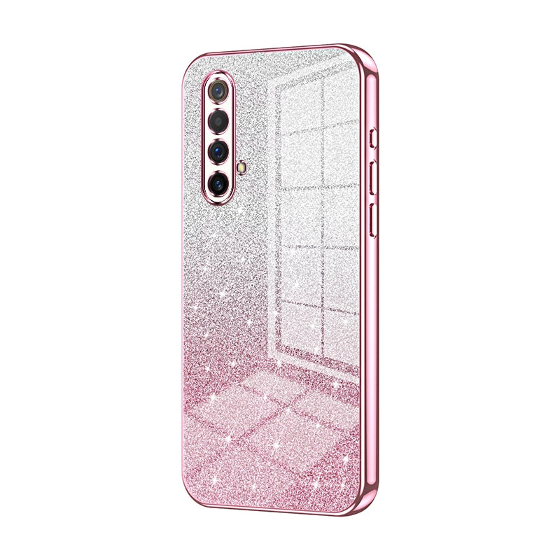 Realme X50m 5G Glitter Powder Electroplated Gradient Phone Case – Fashionable & Luxurious with Anti-Fingerprint Coating, Shock-Absorption, and Lens Protection