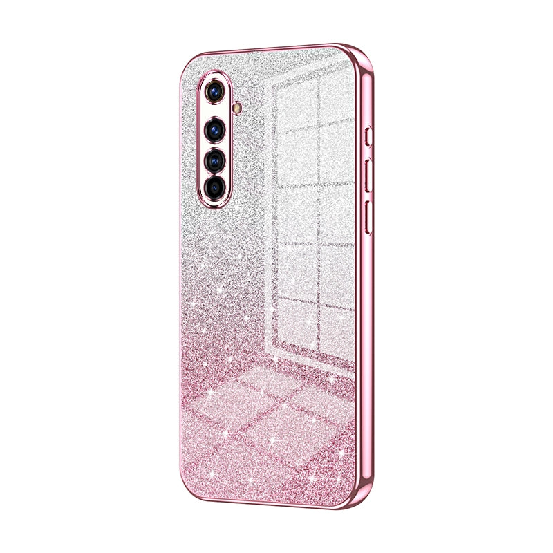 Realme X50 Pro Glitter Powder Electroplated Gradient Phone Case – Fashionable & Luxurious with Anti-Fingerprint Coating, Shock-Absorption, and Lens Protection