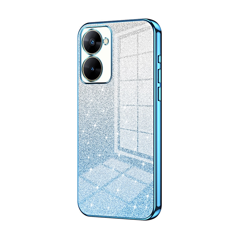 Realme V30t Glitter Powder Electroplated Gradient Phone Case – Fashionable & Luxurious with Anti-Fingerprint Coating, Shock-Absorption, and Lens Protection