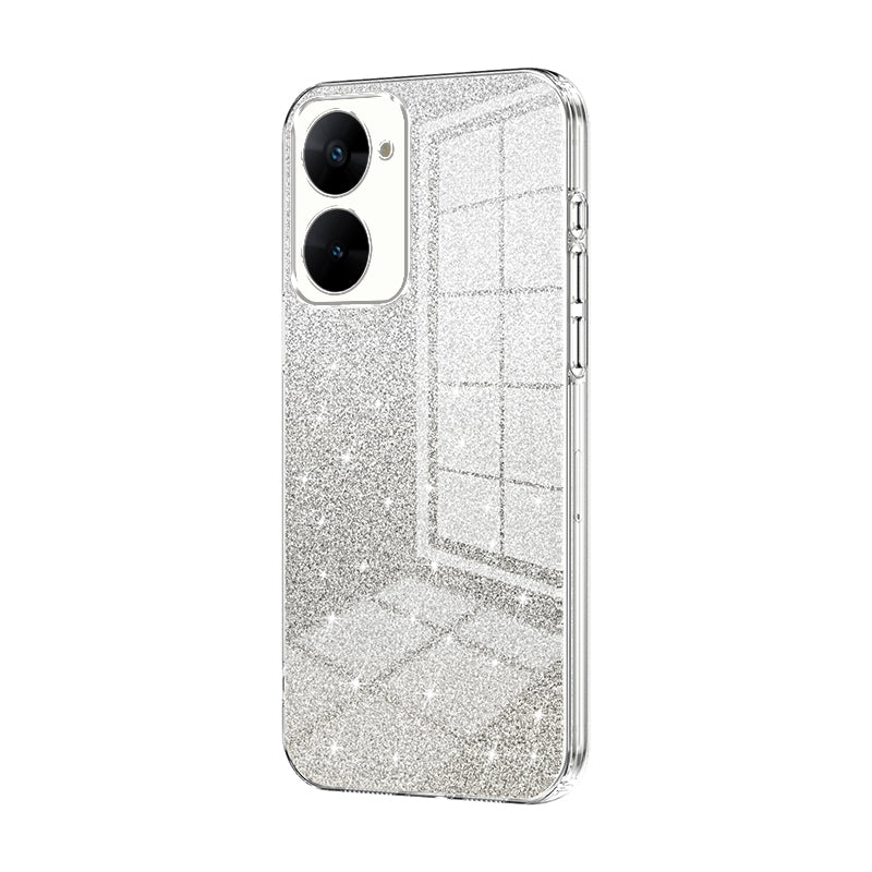 Realme V30t Glitter Powder Electroplated Gradient Phone Case – Fashionable & Luxurious with Anti-Fingerprint Coating, Shock-Absorption, and Lens Protection