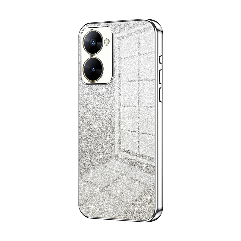 Realme V30t Glitter Powder Electroplated Gradient Phone Case – Fashionable & Luxurious with Anti-Fingerprint Coating, Shock-Absorption, and Lens Protection