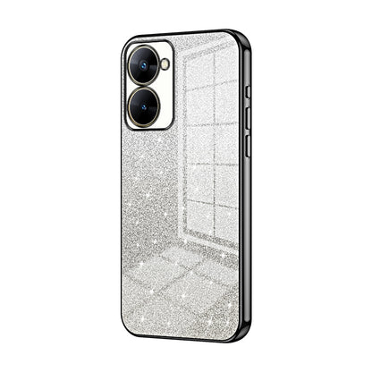 Realme V30t Glitter Powder Electroplated Gradient Phone Case – Fashionable & Luxurious with Anti-Fingerprint Coating, Shock-Absorption, and Lens Protection