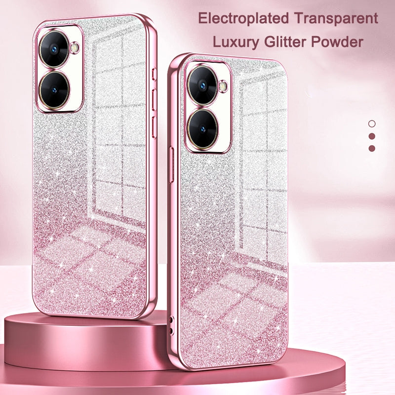 Realme GT Neo6 SE Glitter Powder Electroplated Gradient Phone Case – Fashionable & Luxurious with Anti-Fingerprint Coating, Shock-Absorption, and Lens Protection
