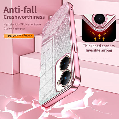 Realme 8 5G Glitter Powder Electroplated Gradient Phone Case – Fashionable & Luxurious with Anti-Fingerprint Coating, Shock-Absorption, and Lens Protection