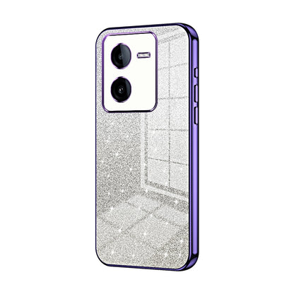 vivo iQOO Z8x Glitter Powder Electroplated Gradient Phone Case – Fashionable & Luxurious with Anti-Fingerprint Coating, Shock-Absorption, and Lens Protection