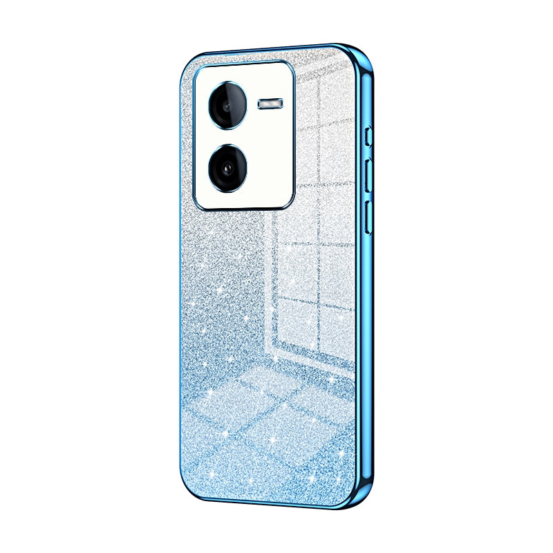 vivo iQOO Z8x Glitter Powder Electroplated Gradient Phone Case – Fashionable & Luxurious with Anti-Fingerprint Coating, Shock-Absorption, and Lens Protection