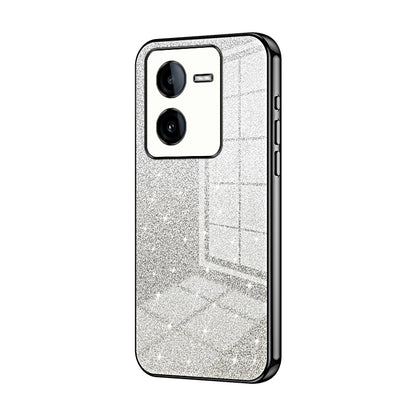 vivo iQOO Z8x Glitter Powder Electroplated Gradient Phone Case – Fashionable & Luxurious with Anti-Fingerprint Coating, Shock-Absorption, and Lens Protection