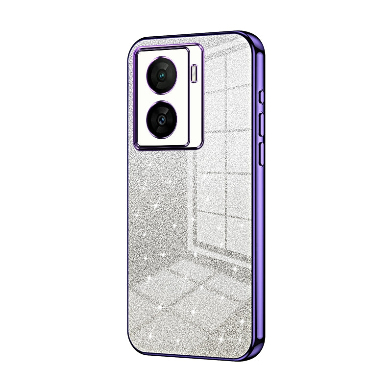 vivo iQOO Z7x Glitter Powder Electroplated Gradient Phone Case – Fashionable & Luxurious with Anti-Fingerprint Coating, Shock-Absorption, and Lens Protection