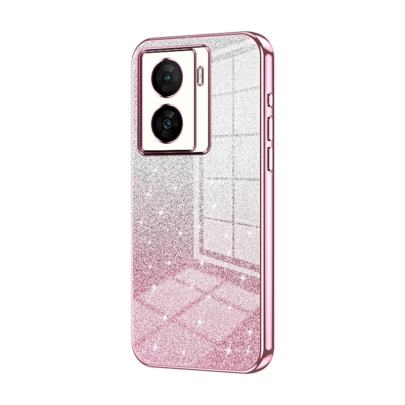 vivo iQOO Z7x Glitter Powder Electroplated Gradient Phone Case – Fashionable & Luxurious with Anti-Fingerprint Coating, Shock-Absorption, and Lens Protection