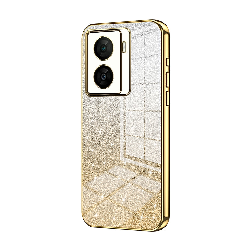 vivo iQOO Z7x Glitter Powder Electroplated Gradient Phone Case – Fashionable & Luxurious with Anti-Fingerprint Coating, Shock-Absorption, and Lens Protection