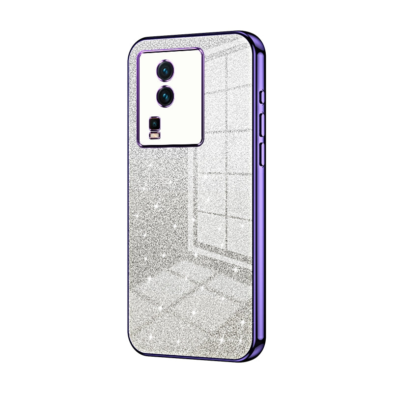 vivo iQOO Neo7 Glitter Powder Electroplated Gradient Phone Case – Fashionable & Luxurious with Anti-Fingerprint Coating, Shock-Absorption, and Lens Protection