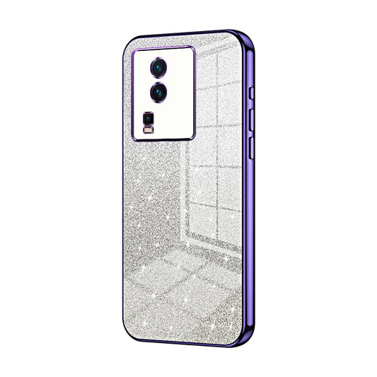 vivo iQOO Neo7 Glitter Powder Electroplated Gradient Phone Case – Fashionable & Luxurious with Anti-Fingerprint Coating, Shock-Absorption, and Lens Protection