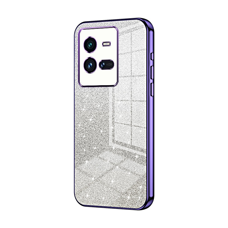 vivo iQOO 10 Pro Glitter Powder Electroplated Gradient Phone Case – Fashionable & Luxurious with Anti-Fingerprint Coating, Shock-Absorption, and Lens Protection