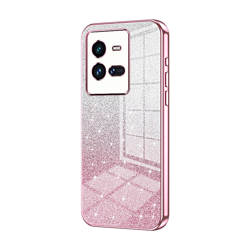 vivo iQOO 10 Pro Glitter Powder Electroplated Gradient Phone Case – Fashionable & Luxurious with Anti-Fingerprint Coating, Shock-Absorption, and Lens Protection