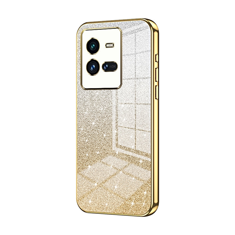 vivo iQOO 10 Pro Glitter Powder Electroplated Gradient Phone Case – Fashionable & Luxurious with Anti-Fingerprint Coating, Shock-Absorption, and Lens Protection