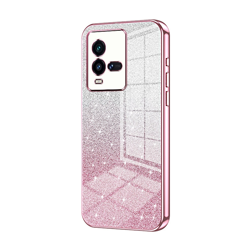 vivo iQOO 10 Glitter Powder Electroplated Gradient Phone Case – Fashionable & Luxurious with Anti-Fingerprint Coating, Shock-Absorption, and Lens Protection