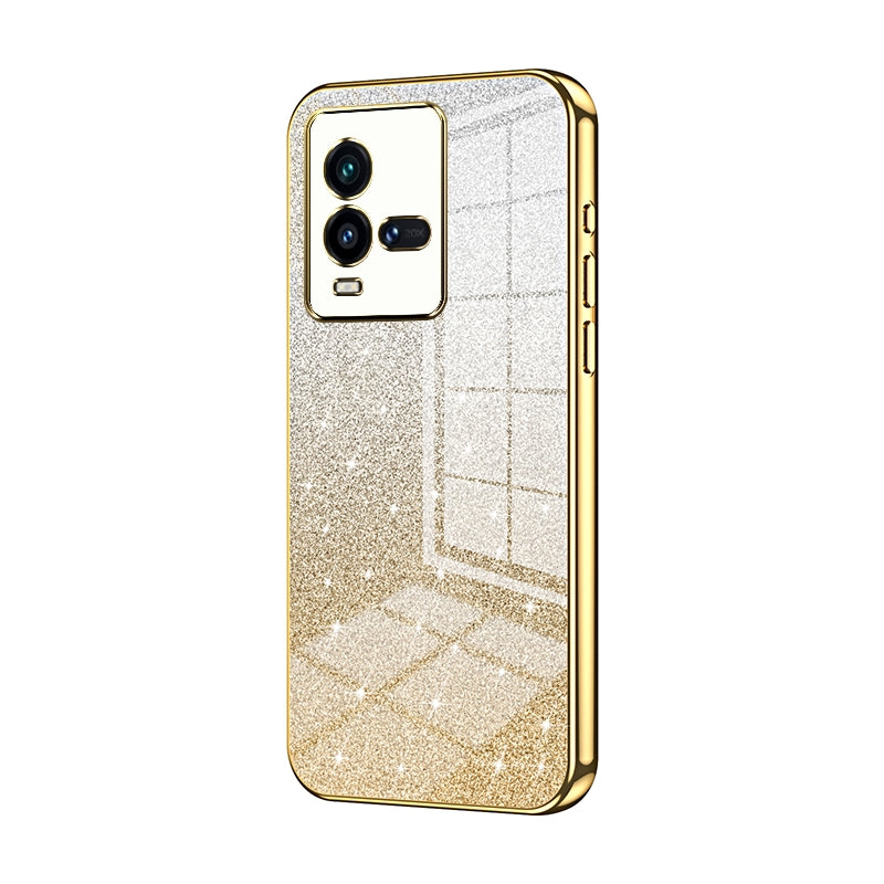 vivo iQOO 10 Glitter Powder Electroplated Gradient Phone Case – Fashionable & Luxurious with Anti-Fingerprint Coating, Shock-Absorption, and Lens Protection